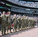 Michigan National Guard Soldiers participate in the Detroit Tigers Opening Dey Ceremony.