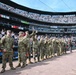 Michigan National Guard Soldiers participate in the Detroit Tigers Opening Dey Ceremony.