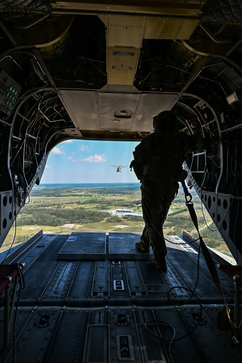 Michigan Army National Guard CH-47 Chinooks Conduct Flyover for Detroit Tigers Opening Day at Comerica Park