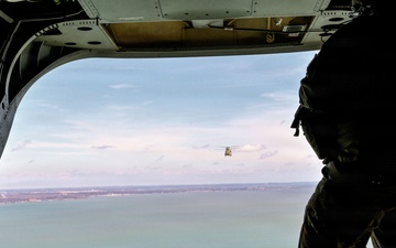 Michigan Army National Guard CH-47 Chinooks Conduct Flyover for Detroit Tigers Opening Day at Comerica Park