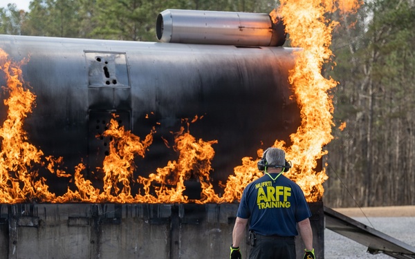 Arnold Fire and Emergency Services conducts annual aircraft live fire training