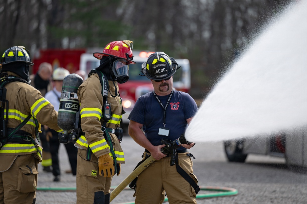 Arnold Fire and Emergency Services conducts annual aircraft live fire training