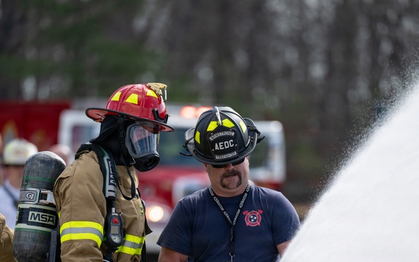 Arnold Fire and Emergency Services conducts annual aircraft live fire training