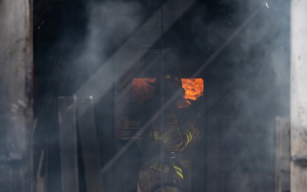 Arnold Fire and Emergency Services conducts annual aircraft live fire training