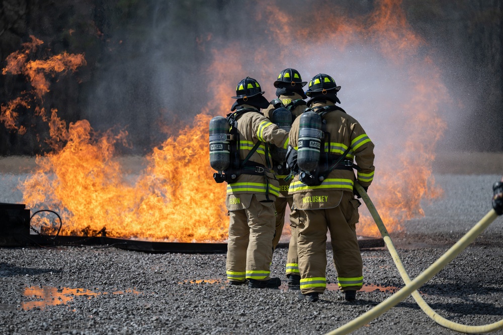 Arnold Fire and Emergency Services conducts annual aircraft live fire training