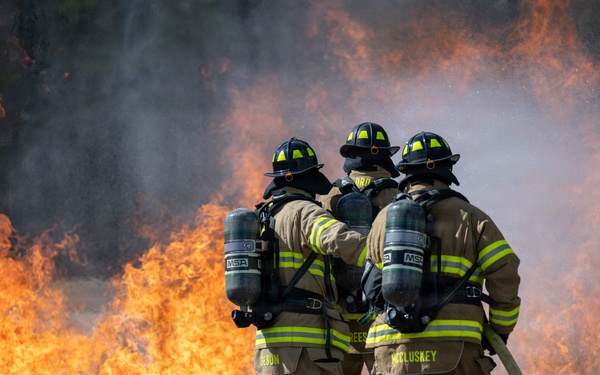 Arnold Fire and Emergency Services conducts annual aircraft live fire training