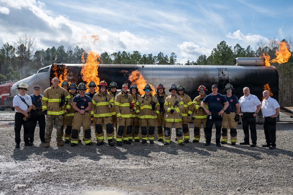 Arnold Fire and Emergency Services conducts annual aircraft live fire training