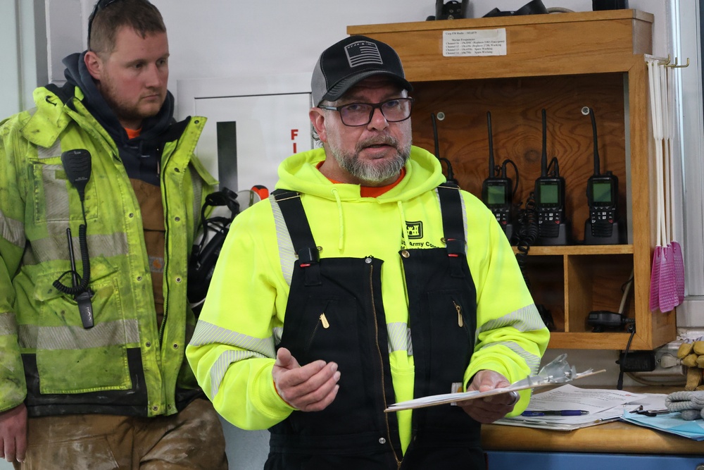 The St. Paul District conducts winter maintenance at Lock and Dam 7