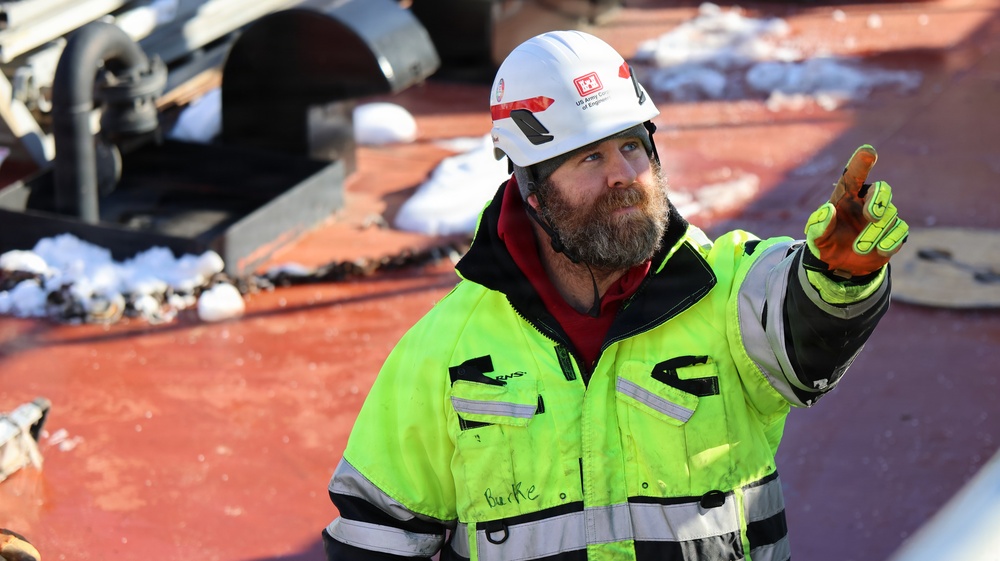 The St. Paul District conducts winter maintenance at Lock and Dam 7
