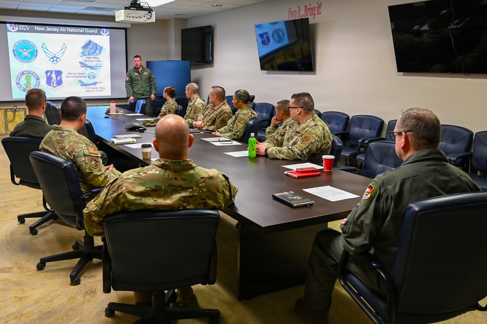 U.S. Air Force Lt. Gen. Luke Ahmann, Commander, Continental U.S. North American Aerospace Defense Command Region; Commander, 1st Air Force (U.S. Air Forces Northern and U.S. Air Forces Space) visits the 177th Fighter Wing, New Jersey Air national Guard