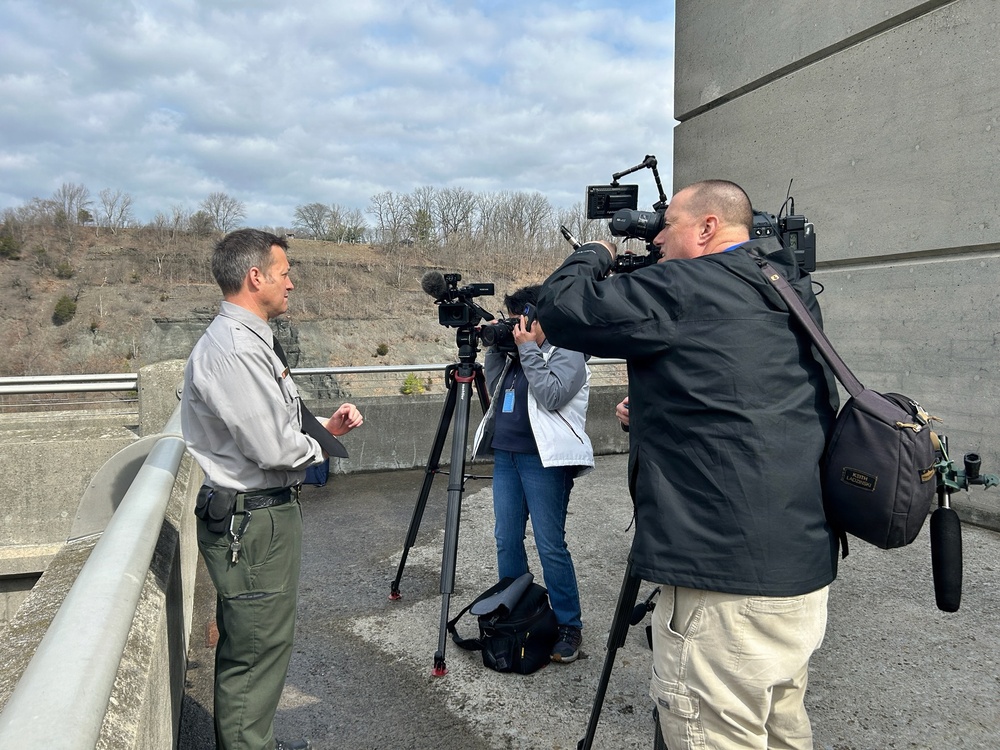 Media Visits Mount Morris Dam
