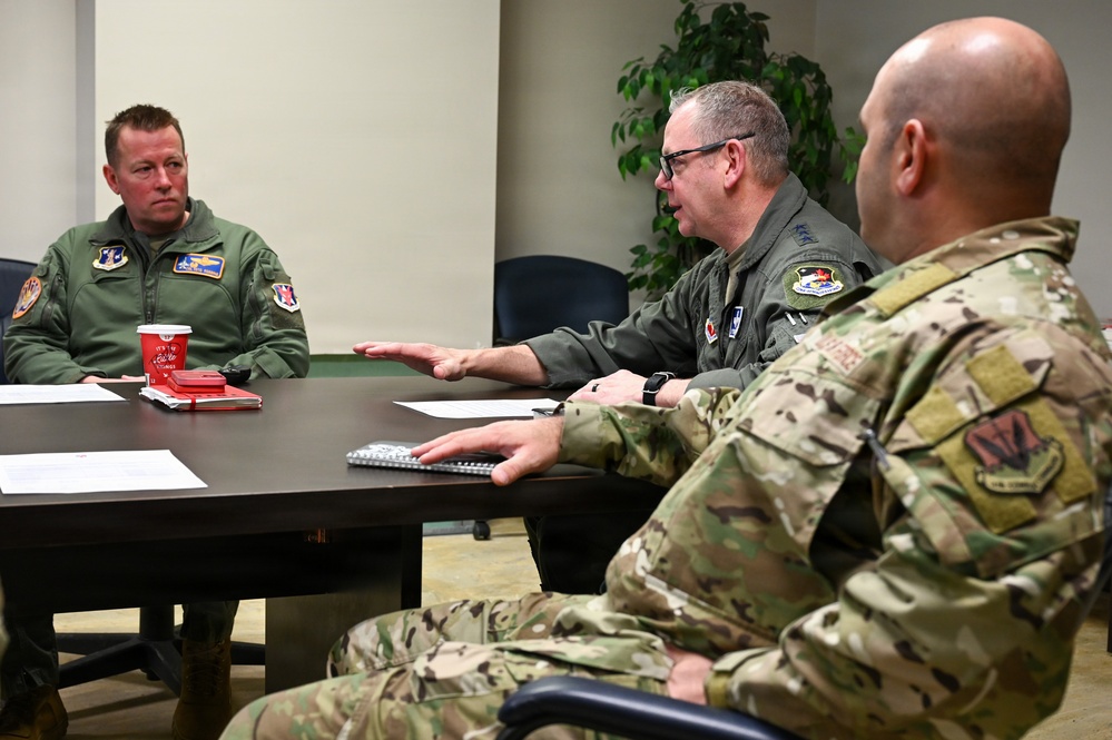 U.S. Air Force Lt. Gen. Luke Ahmann, Commander, Continental U.S. North American Aerospace Defense Command Region; Commander, 1st Air Force (U.S. Air Forces Northern and U.S. Air Forces Space) visits the 177th Fighter Wing, New Jersey Air national Guard
