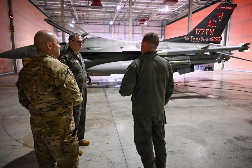 U.S. Air Force Lt. Gen. Luke Ahmann, Commander, Continental U.S. North American Aerospace Defense Command Region; Commander, 1st Air Force (U.S. Air Forces Northern and U.S. Air Forces Space) visits the 177th Fighter Wing, New Jersey Air national Guard