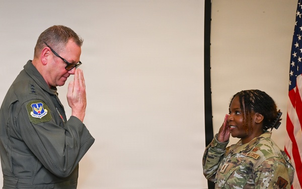U.S. Air Force Lt. Gen. Luke Ahmann, Commander, Continental U.S. North American Aerospace Defense Command Region; Commander, 1st Air Force (U.S. Air Forces Northern and U.S. Air Forces Space) visits the 177th Fighter Wing, New Jersey Air national Guard