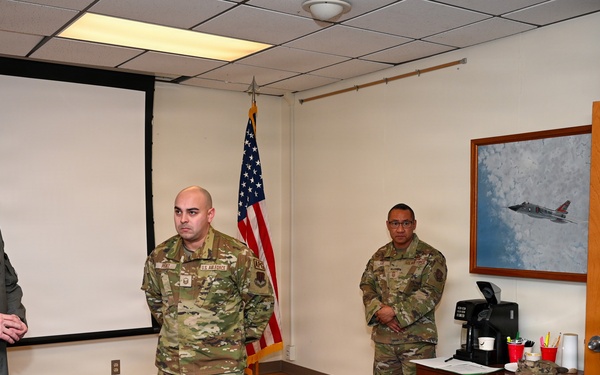 U.S. Air Force Lt. Gen. Luke Ahmann, Commander, Continental U.S. North American Aerospace Defense Command Region; Commander, 1st Air Force (U.S. Air Forces Northern and U.S. Air Forces Space) visits the 177th Fighter Wing, New Jersey Air national Guard