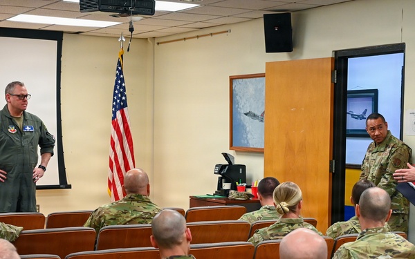 U.S. Air Force Lt. Gen. Luke Ahmann, Commander, Continental U.S. North American Aerospace Defense Command Region; Commander, 1st Air Force (U.S. Air Forces Northern and U.S. Air Forces Space) visits the 177th Fighter Wing, New Jersey Air national Guard