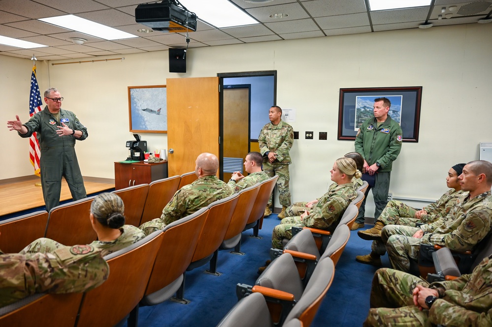 U.S. Air Force Lt. Gen. Luke Ahmann, Commander, Continental U.S. North American Aerospace Defense Command Region; Commander, 1st Air Force (U.S. Air Forces Northern and U.S. Air Forces Space) visits the 177th Fighter Wing, New Jersey Air national Guard