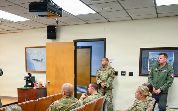 U.S. Air Force Lt. Gen. Luke Ahmann, Commander, Continental U.S. North American Aerospace Defense Command Region; Commander, 1st Air Force (U.S. Air Forces Northern and U.S. Air Forces Space) visits the 177th Fighter Wing, New Jersey Air national Guard