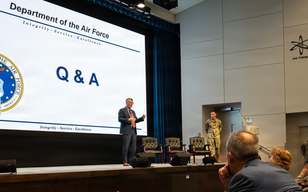SECAF hosts acquisition transformation town hall while visiting Wright-Patterson AFB