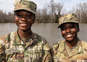 Ghanaian-American sisters train together at U.S. Army Quartermaster School