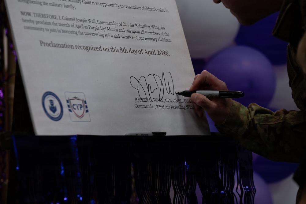 Purple Up: Month of the Military Child Proclamation