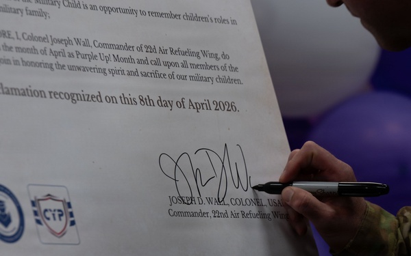 Purple Up: Month of the Military Child Proclamation