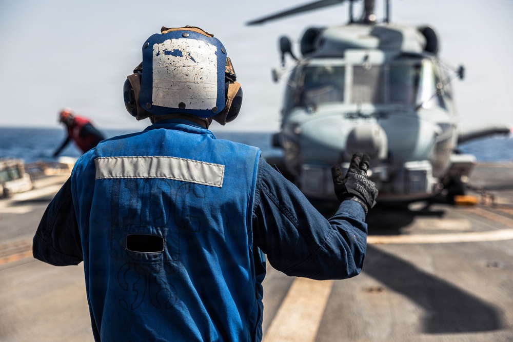 USS Bainbridge Conducts Flight Quarters