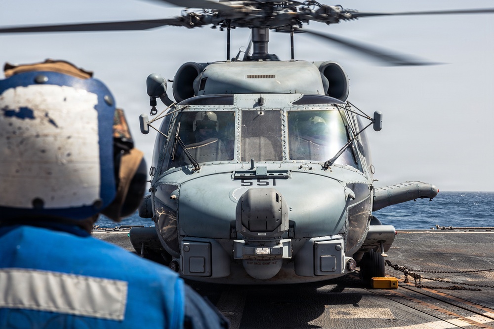 USS Bainbridge Conducts Flight Quarters