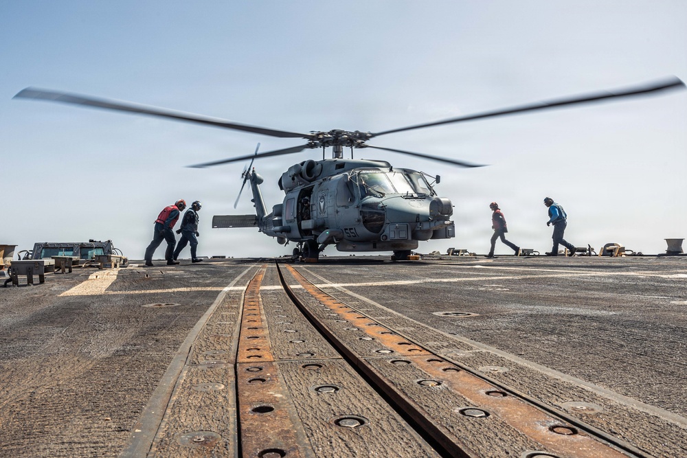 USS Bainbridge Conducts Flight Quarters