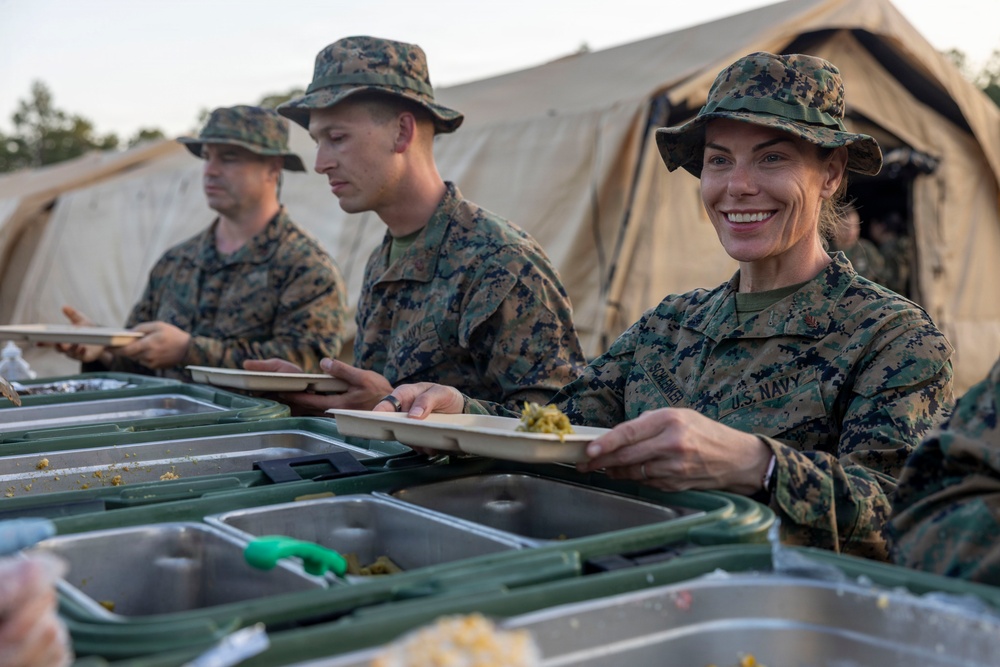 2nd Marine Logistics Group Provides Hot Meals to Marines, Sailors During 2nd Medical Battalion’s Certification Exercise
