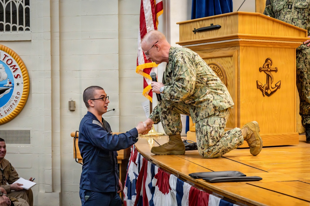 CNO holds all-hands call with MCPON on Portsmouth Naval Shipyard