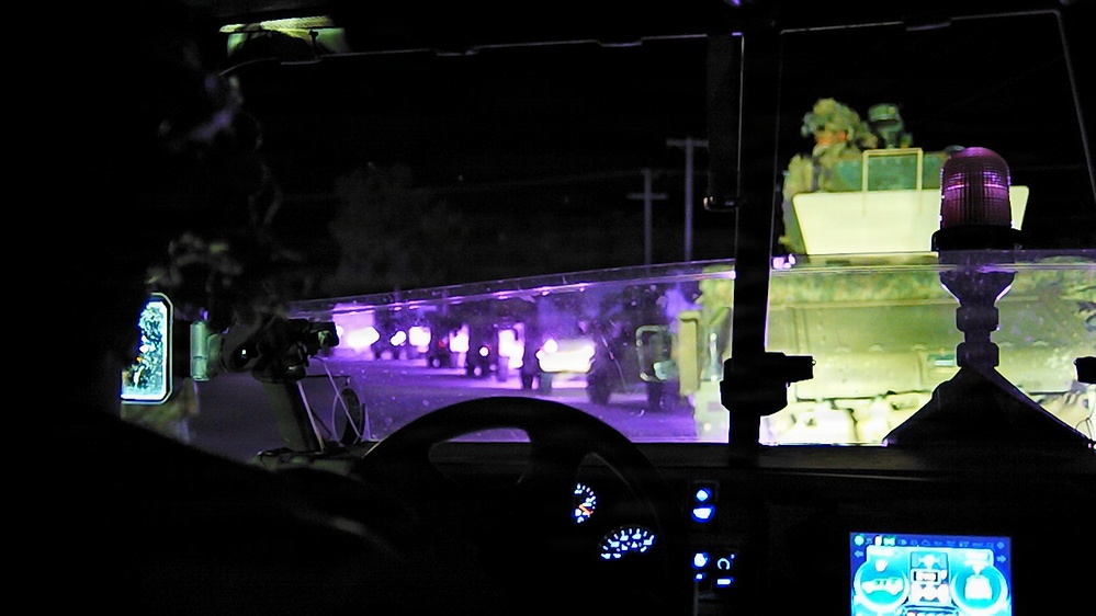 101st MFRC Soldier drives ISV into combat simulation scenario at JRTC