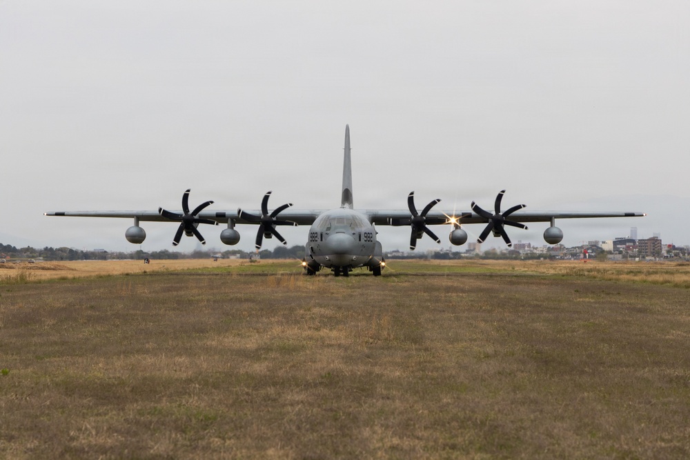 VMGR-152 makes first landing on Gifu airstrip