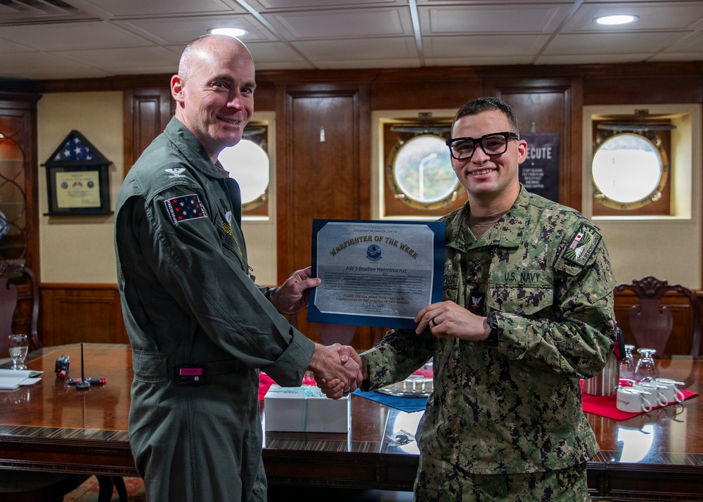 George Washington recognizes Warfighter of the Week