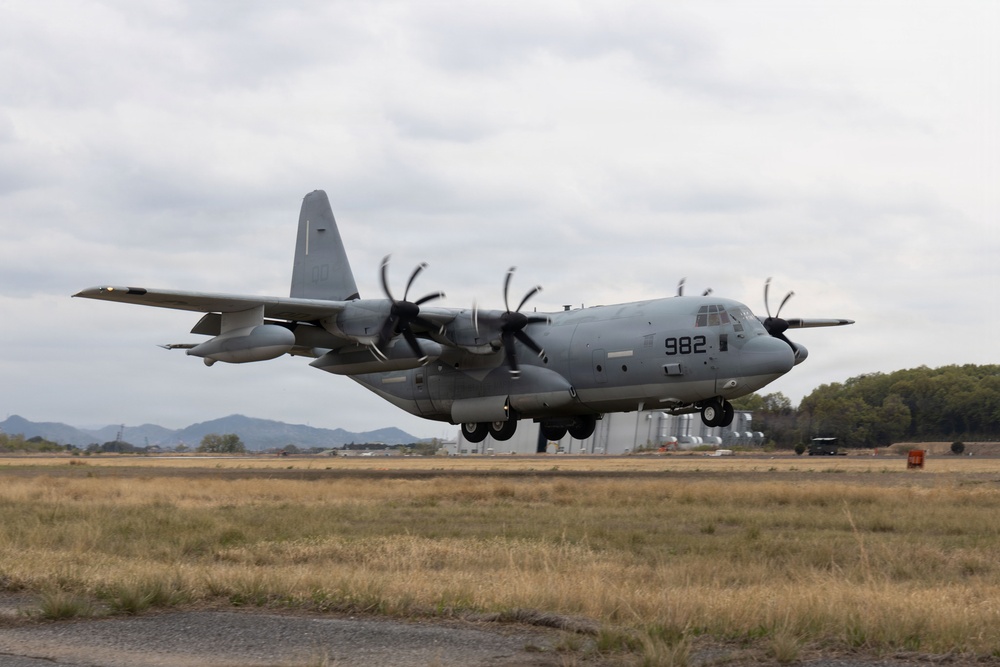VMGR-152 makes first landing on Gifu airstrip