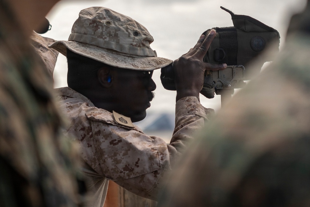 11th MEU Marines Conduct Marksmanship Training Aboard USS Boxer