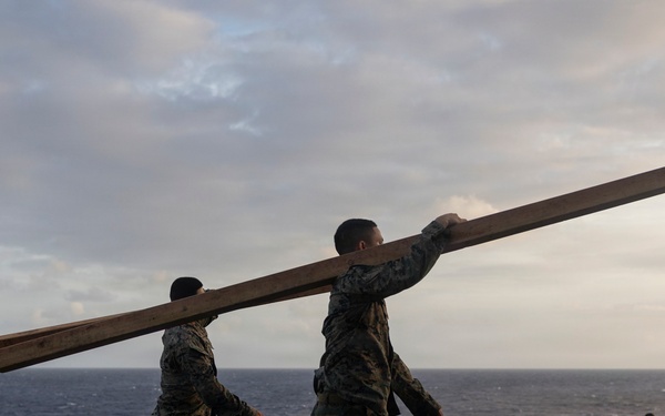 11th MEU Marines Conduct Marksmanship Training Aboard USS Boxer