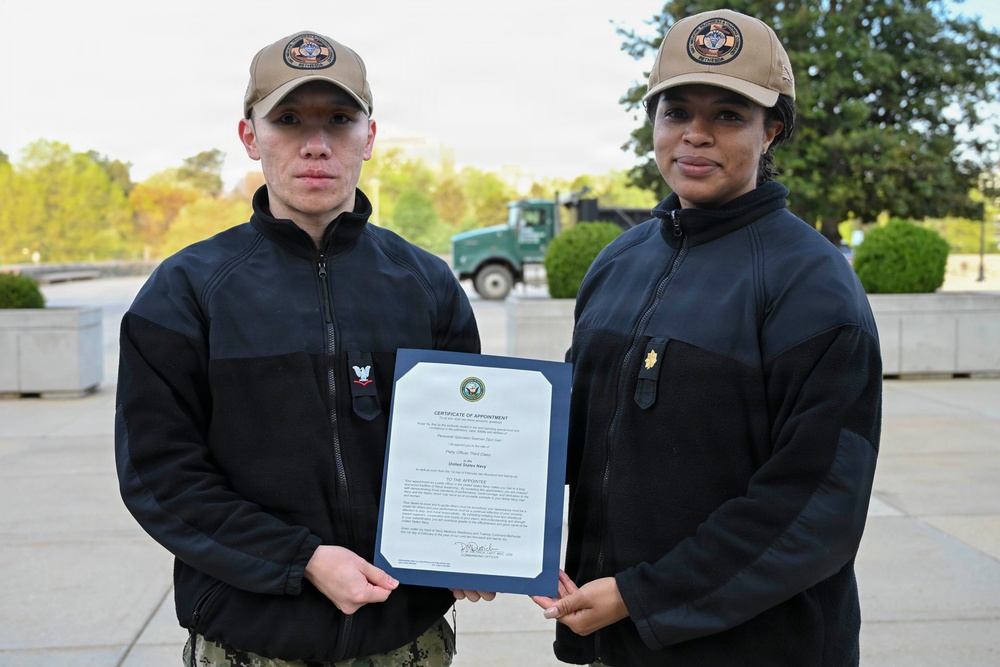 PS3 Gao, Assigned to NMRTC Bethesda, is Frocked to Petty Officer 3rd Class