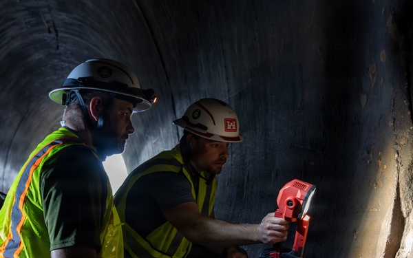 Inspection of the Arkabutla Dam outlet