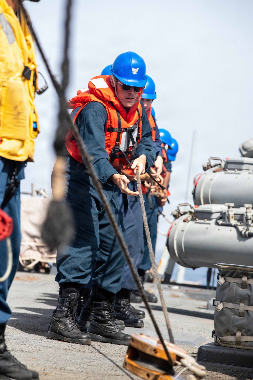 USS Mitscher Conducts a Replenishment-at-Sea