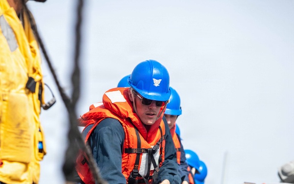 USS Mitscher Conducts a Replenishment-at-Sea