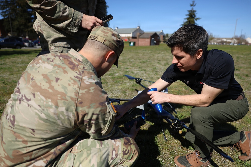 Soldiers test drones