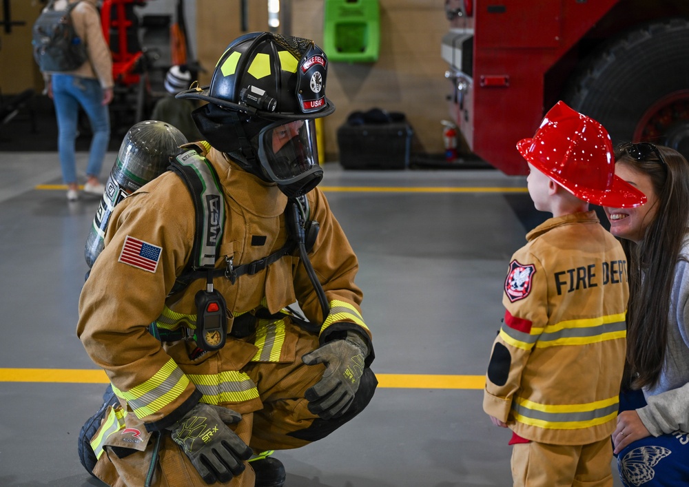 1 SOW firefighters teach military kids fire safety