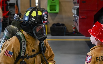 1 SOW firefighters teach military kids fire safety