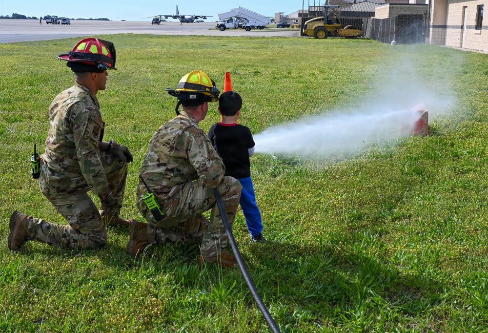 1 SOW firefighters teach military kids fire safety