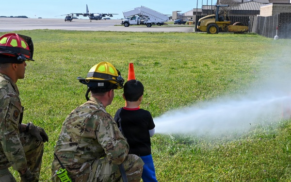 1 SOW firefighters teach military kids fire safety
