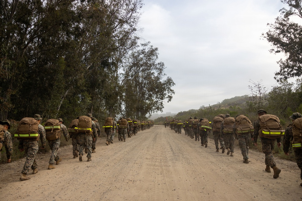 CLR-1 Marines and Sailors Participate in Sustainment Hike