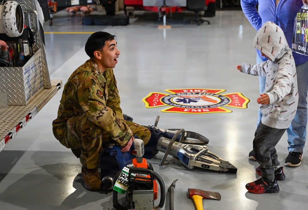 1 SOW firefighters teach military kids fire safety