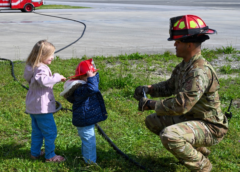 1 SOW firefighters teach military kids fire safety