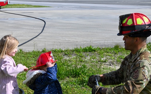1 SOW firefighters teach military kids fire safety